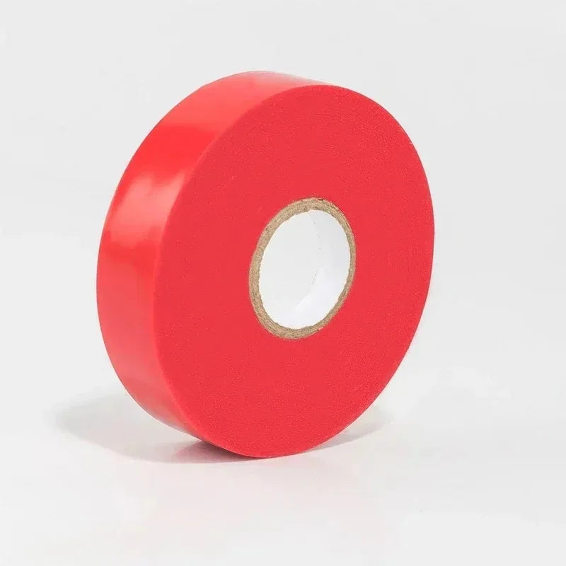 Red roll of electrical tape on a white background