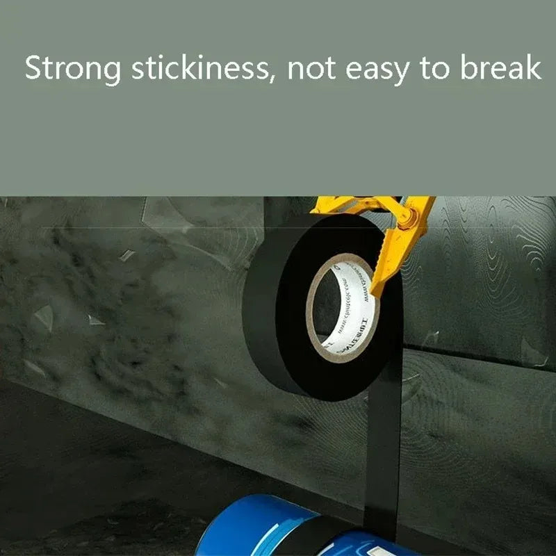 Roll of tape with text 'Strong stickiness, not easy to break' on a gray background